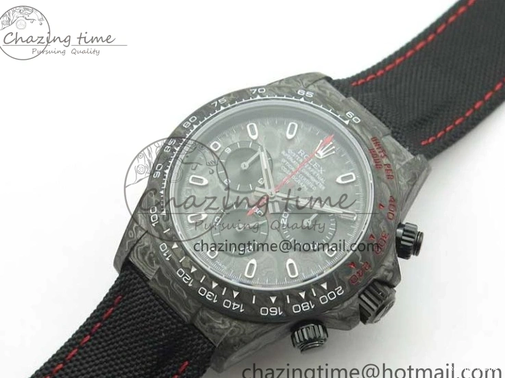 1218 WrinkleFree Daytona DIW Carbon OMF Best Edition Carbon Black Dial Red Hand on Black Nylon Strap A 2846